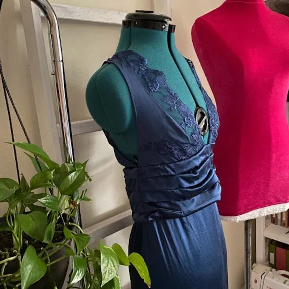 La Perla dark blue maxi nightgown, Camicia Notte Small - Picture 9 of 12